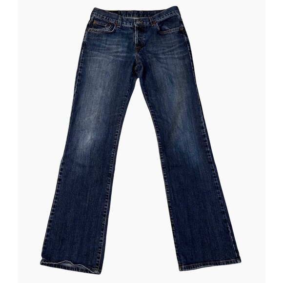 Lucky Brand Women's Sz 8/29 Dungaress Dark Wash Denim M.Rise Flare Western Rodeo - Picture 5 of 12